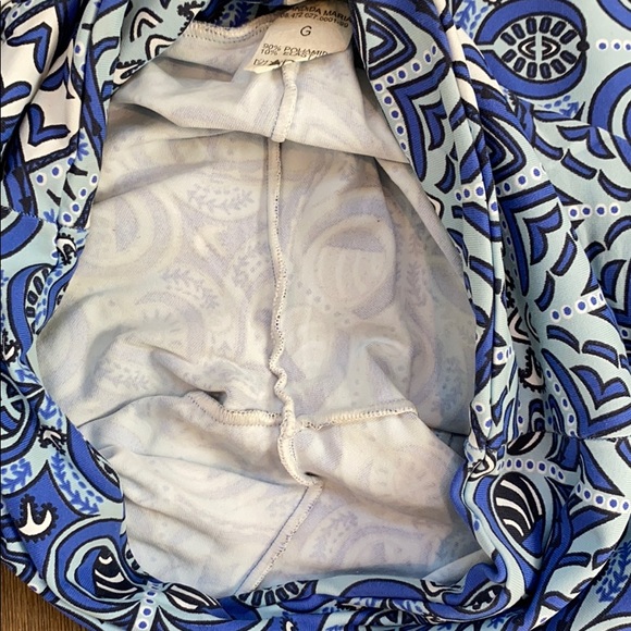 🦋 Radiant Blue & White Tile Pattern Leggings  * YOGA - Picture 7 of 9